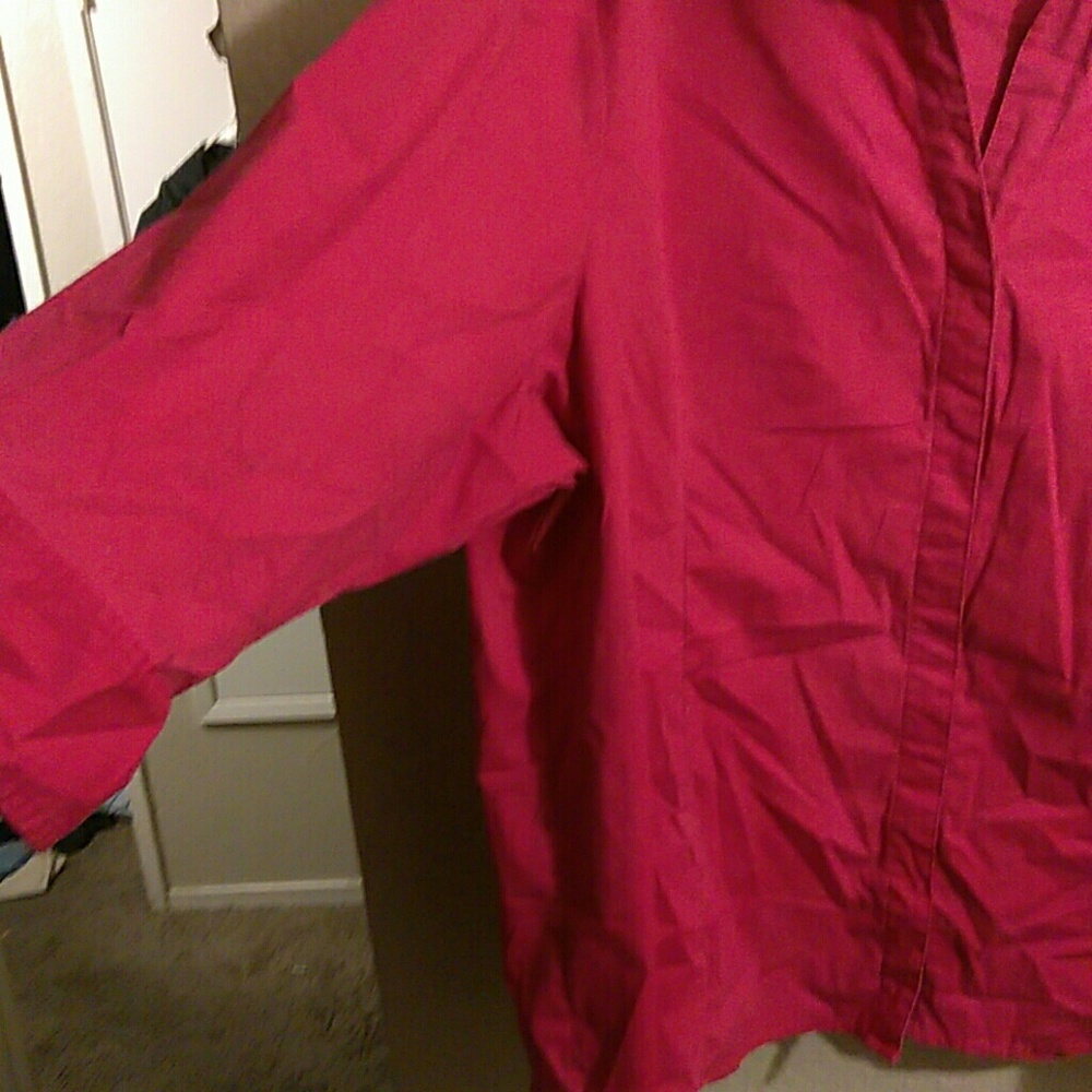 Plus Size Hot Pink Button-Up - Picture 4 of 5